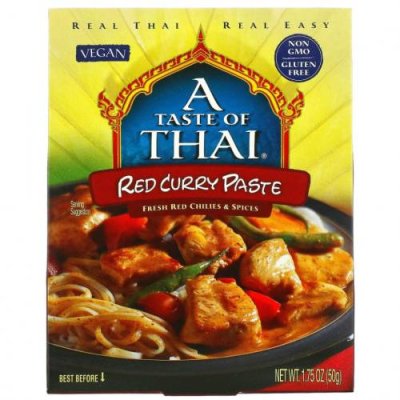 A Taste Of Thai, Красная паста карри, 50 г (1,75 унции) Паста и соус с карри / Аптека | V4.Market