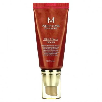 Missha, M Perfect Cover, BB-крем, SPF 42/PA+++, оттенок 25 теплый бежевый, 50 мл (1,7 унции) BB- и CC-кремы / Аптека | V4.Market