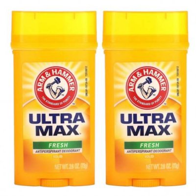 Arm & Hammer, UltraMax, твердый дезодорант-антиперспирант, свежий, 2 упаковки по 73 г (2,6 унции) Дезодоранты / Аптека | V4.Market