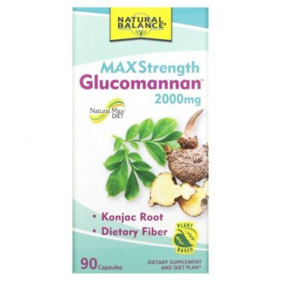 Natural Balance, Glucomannan, глюкоманнан максимальной силы действия, 666 мг, 90 капсул Глюкоманнан / Аптека | V4.Market