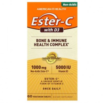 American Health, Ester-C с D3, 60 вегетарианских таблеток Эстер-С / Аптека | V4.Market