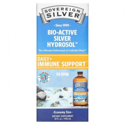 Sovereign Silver, Bio-Active Silver Hydrosol, 10 част./млн, 946 мл (32 жидк. унции) Серебро / Аптека | V4.Market