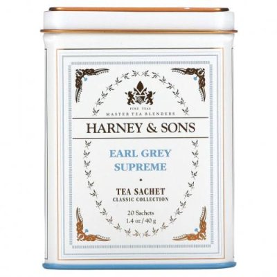 Harney & Sons, Качественные сорта чая, эрл грей Supreme, 20 саше, 40 г (1,4 унции) Чай Эрл Грей / Аптека | V4.Market