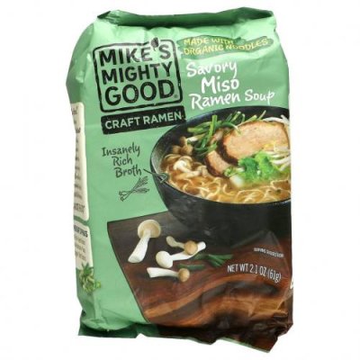 Mike's Mighty Good, Craft Ramen, пикантный суп из мисо рамен, 61 г (2,1 унции) Мисо суп / Аптека | V4.Market