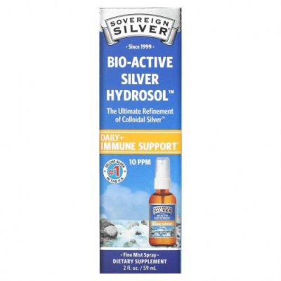 Sovereign Silver, Bio-Active Silver Hydrosol, мелкодисперсный аэрозоль, 10 част./млн, 59 мл (2 жидк. унции) Серебро / Аптека | V4.Market