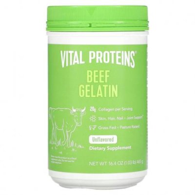 Vital Proteins, говяжий желатин, без добавок, 465 г (16,4 унции) Желатин / Аптека | V4.Market