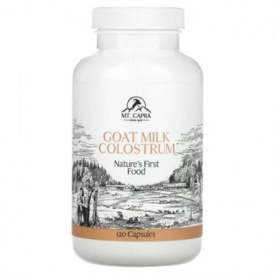 Mt. Capra, Capra Colostrum, молозиво из козьего молока, 120 капсул Молозиво / Аптека | V4.Market