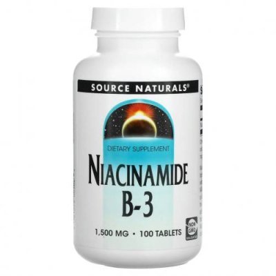 Source Naturals, Ниацинамид B3, 1500 мг, 100 таблеток B3 Ниацин / Аптека | V4.Market