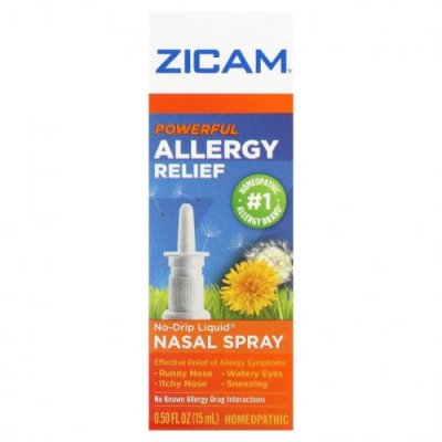 Zicam, Powerful Allergy Relief, жидкий спрей для носа без капель, 15 мл (0,50 жидк. Унции) Спрей для носа / Аптека | V4.Market