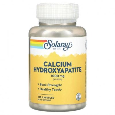 Solaray, Calcium Hydroxyapatite, 250 mg, 120 Capsules Кальций / Аптека | V4.Market