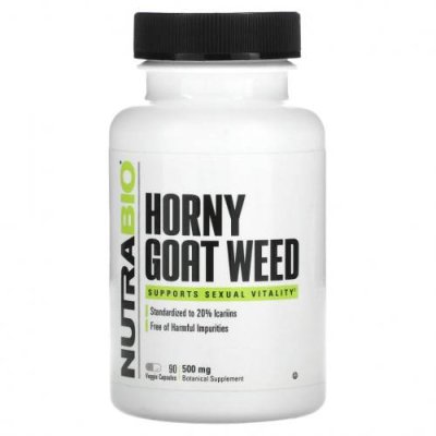 Nutrabio Labs, Horny Goat Weed, 500 мг, 90 растительных капсул Горянка / Аптека | V4.Market