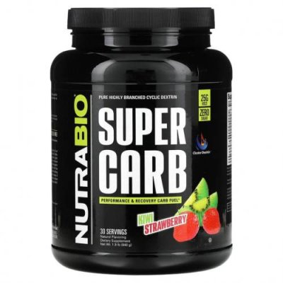 Nutrabio Labs, Super Carb, киви и клубника, 840 г (1,9 фунта) Углеводные порошки / Аптека | V4.Market