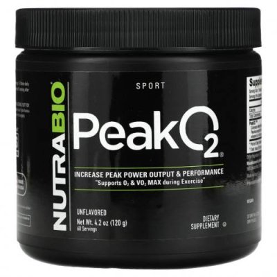 Nutrabio Labs, Peak O2, без добавок, 120 г (4,2 унции) Грибные смеси / Аптека | V4.Market