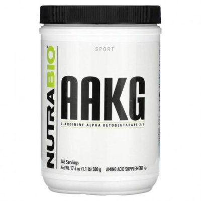 Nutrabio Labs, AAKG`` 500 г (1,1 фунта) Аргинин альфа-кетоглутарат (ААКГ) / Аптека | V4.Market