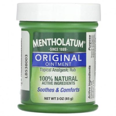 Mentholatum, Оригинальная мазь, 85 г (3 унции) Средства от кашля / Аптека | V4.Market