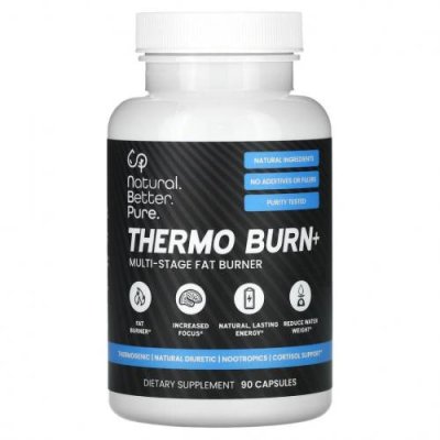 NB Pure, Thermo Burn + многоступенчатый сжигатель жира, 90 капсул Жиросжигатели / Аптека | V4.Market