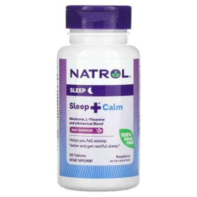 Natrol, Sleep + Calm, малина`` 60 таблеток Снотворные / Аптека | V4.Market