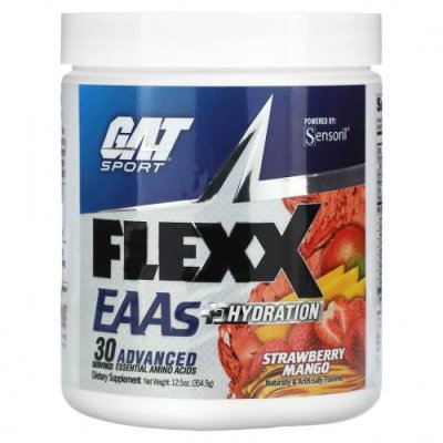 GAT, Flexx EAA + Hydration, клубника и манго, 354,9 г (12,5 унции) Незаменимые аминокислоты / Аптека | V4.Market