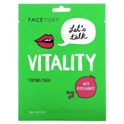 FaceTory, Vitality, укрепляющая косметическая маска с гранатом, 25 г (0,85 жидк. Унции) Тканевые маски / Аптека | V4.Market