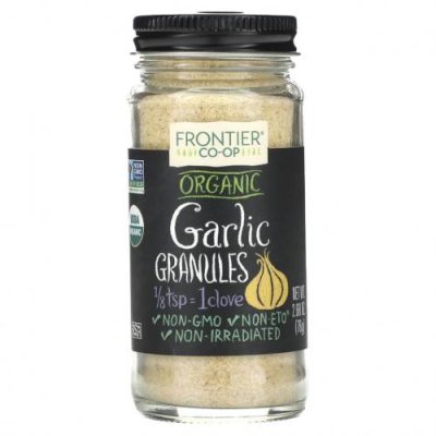 Frontier Co-op, Organic Garlic, Granules, 2.68 oz (76 g) Чеснок, специи / Аптека | V4.Market