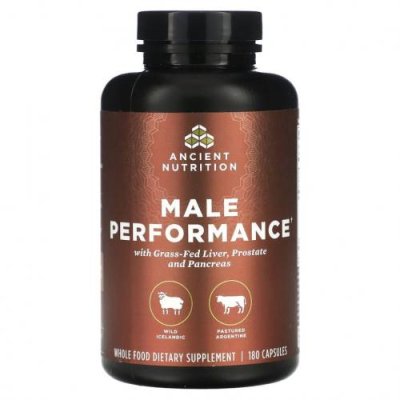 Dr. Axe / Ancient Nutrition, Male Performance, 180 капсул Добавки для мужчин / Аптека | V4.Market