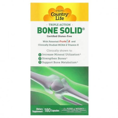 Country Life, Triple Action Bone Solid, 180 капсул Добавки для здоровья костей / Аптека | V4.Market