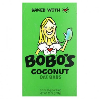 Bobo's Oat Bars, Кокосовые и овсяные батончики, 12 батончиков, по 85 г (3 унции) Батончики для перекуса / Аптека | V4.Market