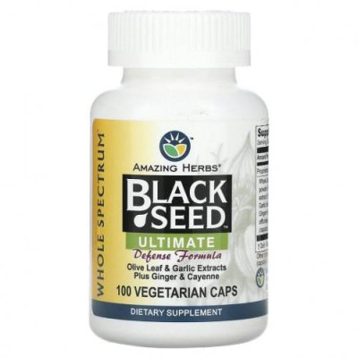 Amazing Herbs, Black Seed, Ultimate Defense Formula, 100 вегетарианских капсул Черный тмин / Аптека | V4.Market