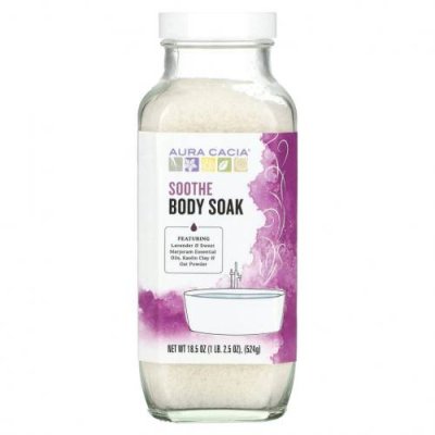 Aura Cacia, Body Soak, Soothe, 524 г (18,5 унции) Соли для ванны / Аптека | V4.Market