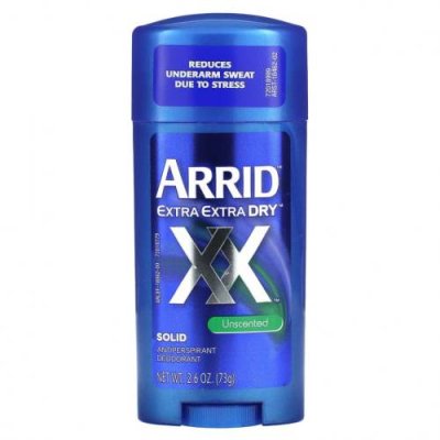 Arrid, Extra Extra Dry XX, твердый дезодорант-антиперспирант, без запаха, 73 г (2,6 унции) Дезодоранты / Аптека | V4.Market