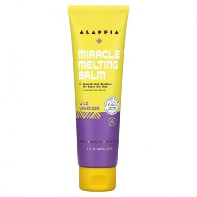 Alaffia, Miracle Melting Balm, дикая лаванда, 118 мл (4 жидк. Унции) Сухая, раздраженная кожа / Аптека | V4.Market