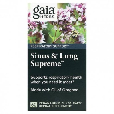 Gaia Herbs, Sinus & Lung Supreme, 60 веганских жидких фитокапсул Препараты на основе трав / Аптека | V4.Market