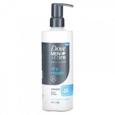 Dove, Men + Care, очищающее средство для лица и тела, сухое восстановление, 500 мл (16,9 унции) Мужской гель для ванны и душа / Аптека | V4.Market