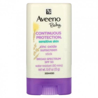 Aveeno, Baby, солнцезащитный стик с оксидом цинка, SPF 50, без отдушек, 13 г (0,47 унции) Детские солнцезащитные средства / Аптека | V4.Market