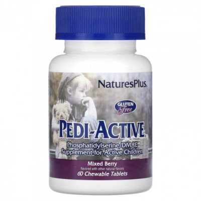 NaturesPlus, Pedi-Active, ягодное ассорти, 60 жевательных таблеток Здоровье детей / Аптека | V4.Market