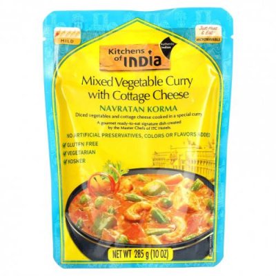 Kitchens of India, Navratan Korma, овощное карри с творогом, мягкий вкус, 285 г (10 унций) Готовые блюда / Аптека | V4.Market