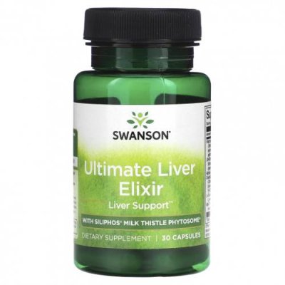 Swanson, Ultimate Liver Elixir с фитосомами силифоса, 30 капсул Препараты для печени / Аптека | V4.Market