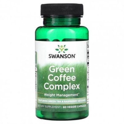 Swanson, Green Coffee Complex, 60 растительных капсул Экстракт зеленого кофе / Аптека | V4.Market