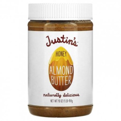 Justin's Nut Butter, Медово-миндальное масло, 454 г (16 унций) Миндаль / Аптека | V4.Market