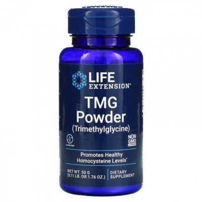 Life Extension, TMG порошок (триметилглицин), 50 г (1,76 унции) Бетаин HCL (триметилглицин) / Аптека | V4.Market