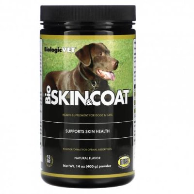 Flora, BiologicVet, BioSkin & Coat, для собак и кошек, натуральный, 400 г (14 унций) Уход за кожей и шерстью питомцев / Аптека | V4.Market