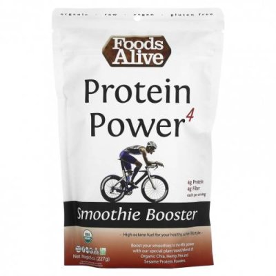 Foods Alive, Smoothie Booster, протеиновый порошок 4, 227 г (8 унций) Растительные смеси / Аптека | V4.Market