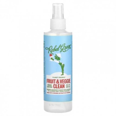 Rebel Green, Fruit & Veggie Clean, 237 мл (8 жидк. Унций) Средства для мытья фруктов и овощей / Аптека | V4.Market