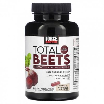 Force Factor, Total Beets, формула суперфуда из свеклы, 90 растительных капсул Свекла / Аптека | V4.Market