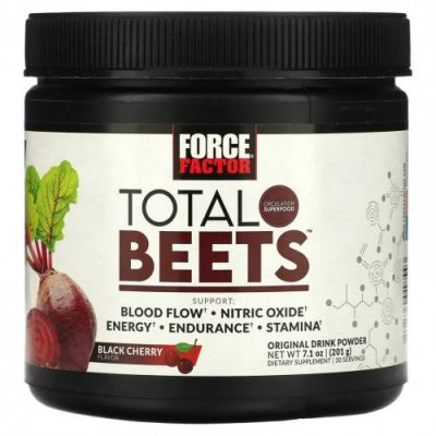 Force Factor, Total Beets, оригинальный напиток в порошке, черная вишня, 201 г (7,1 унции) Свекла / Аптека | V4.Market