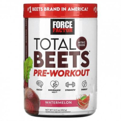 Force Factor, Total Beets, перед тренировкой, арбуз, 354 г (12,5 унции) Свекла / Аптека | V4.Market