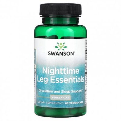 Swanson, Nighttime Leg Essentials, 60 растительных капсул Снотворные / Аптека | V4.Market