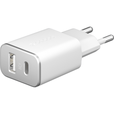 Зарядное устройство сетевое Deppa USB Type-C + USB Type-A PD 18w, белое / Зарядные устройства | Электроника | V4.Ru: Маркетплейс