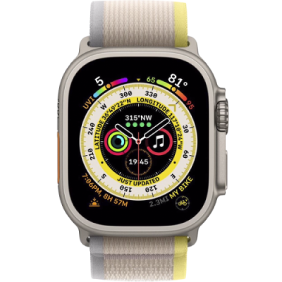 Умные часы  Apple Watch Ultra, 49 мм, M/L, Yellow/Beige Trail Loop (MQF23) / Все умные часы | Электроника | V4.Ru: Маркетплейс