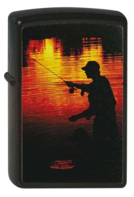 Зажигалка ZIPPO Рыбак, с покрытием Black Matte, латунь/сталь, чёрная, матовая, 36x12x56 мм / Подарочные зажигалки | Товары для дома | V4.Ru: Маркетплейс